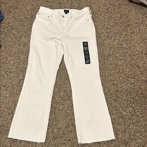 J.CREW Mid-rise flare crop Women's white Jeans